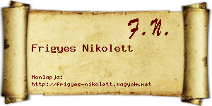 Frigyes Nikolett névjegykártya